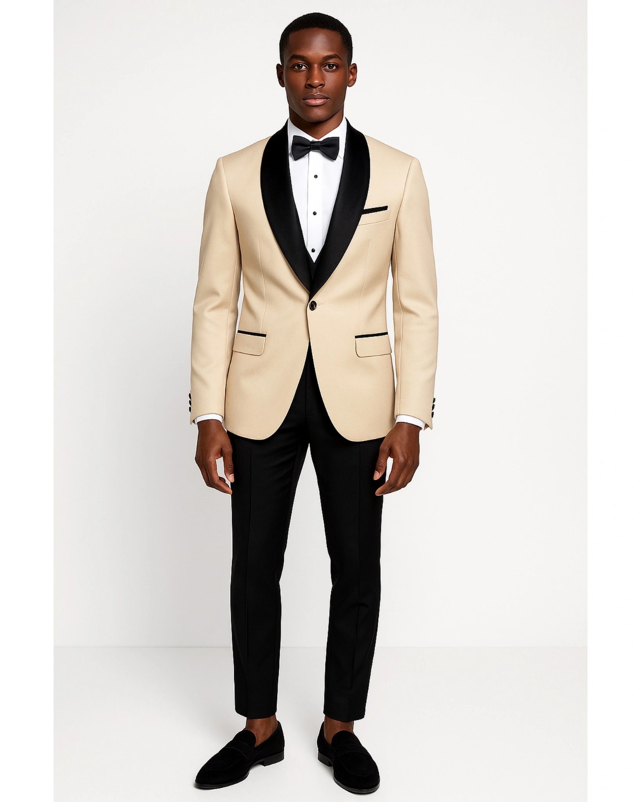 Slim Fit Stretch Champaign Tux