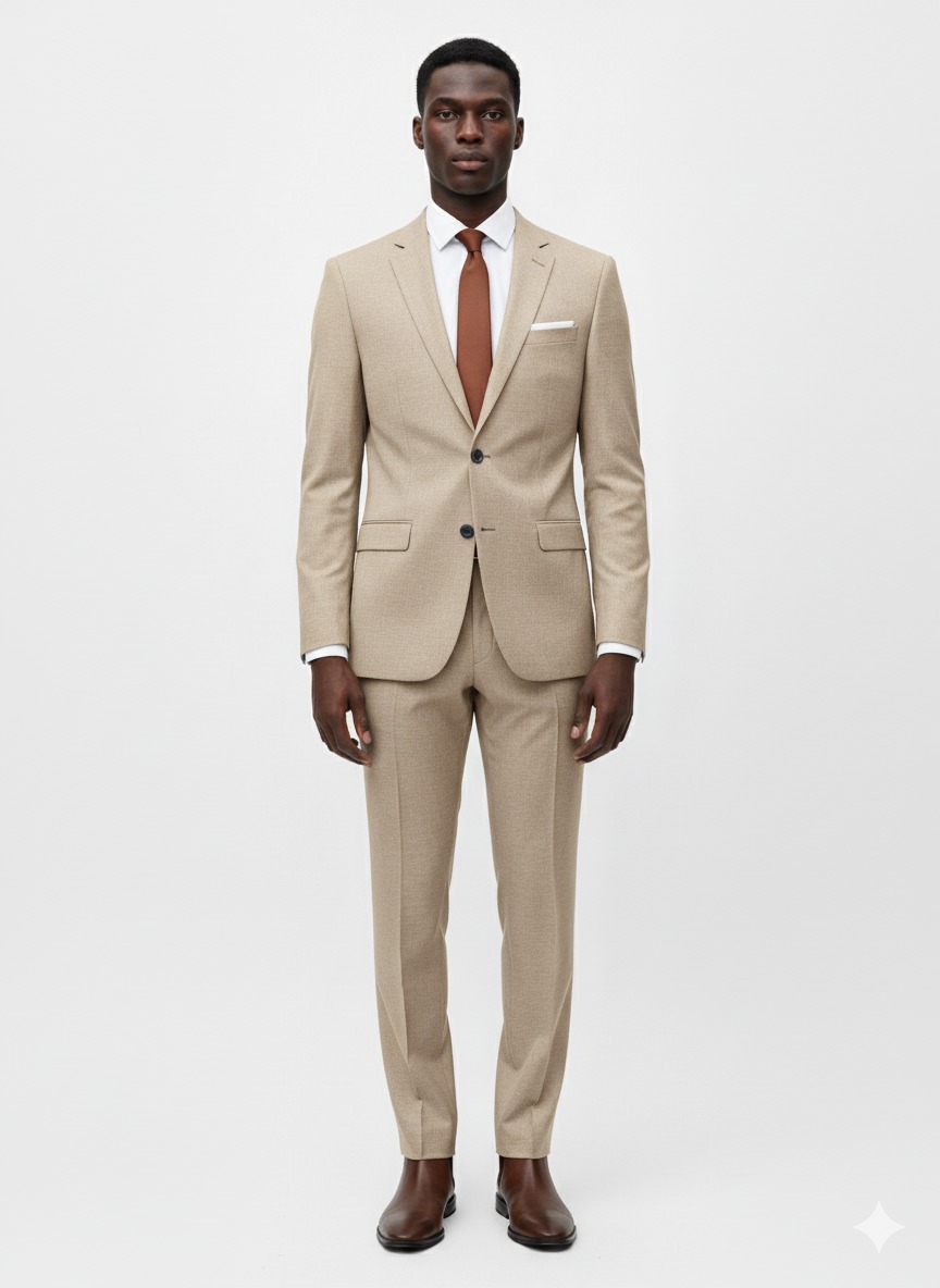 Italian Cut Slim Fit Suit Notch Label