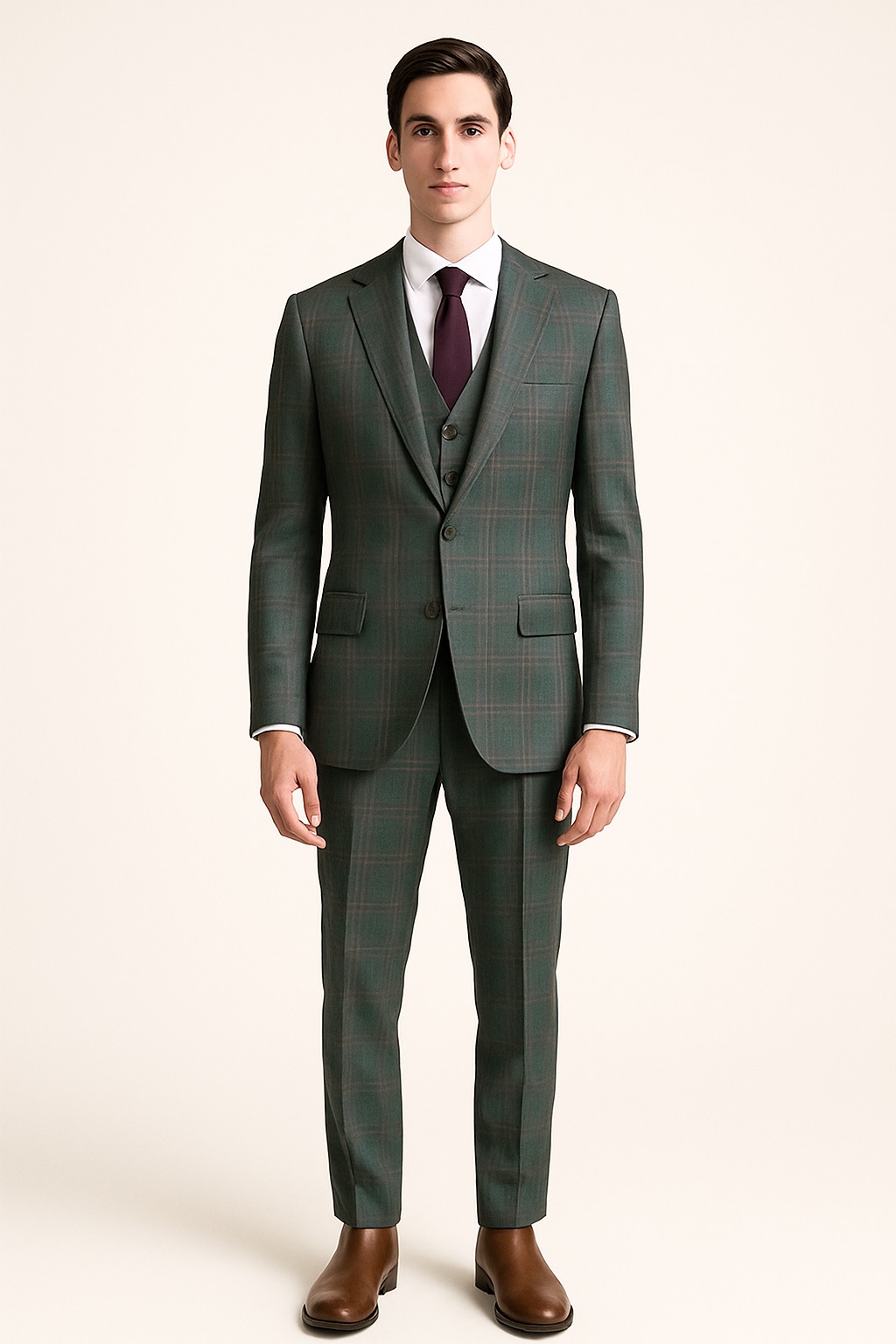 Italian Cut Slim Fit Suit Notch Label