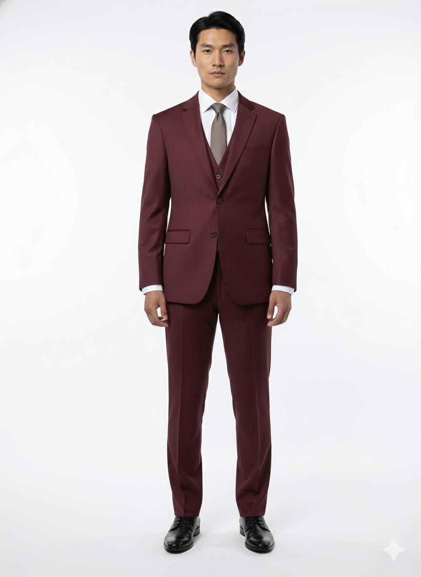 Italian Cut Slim Fit Suit Notch Label