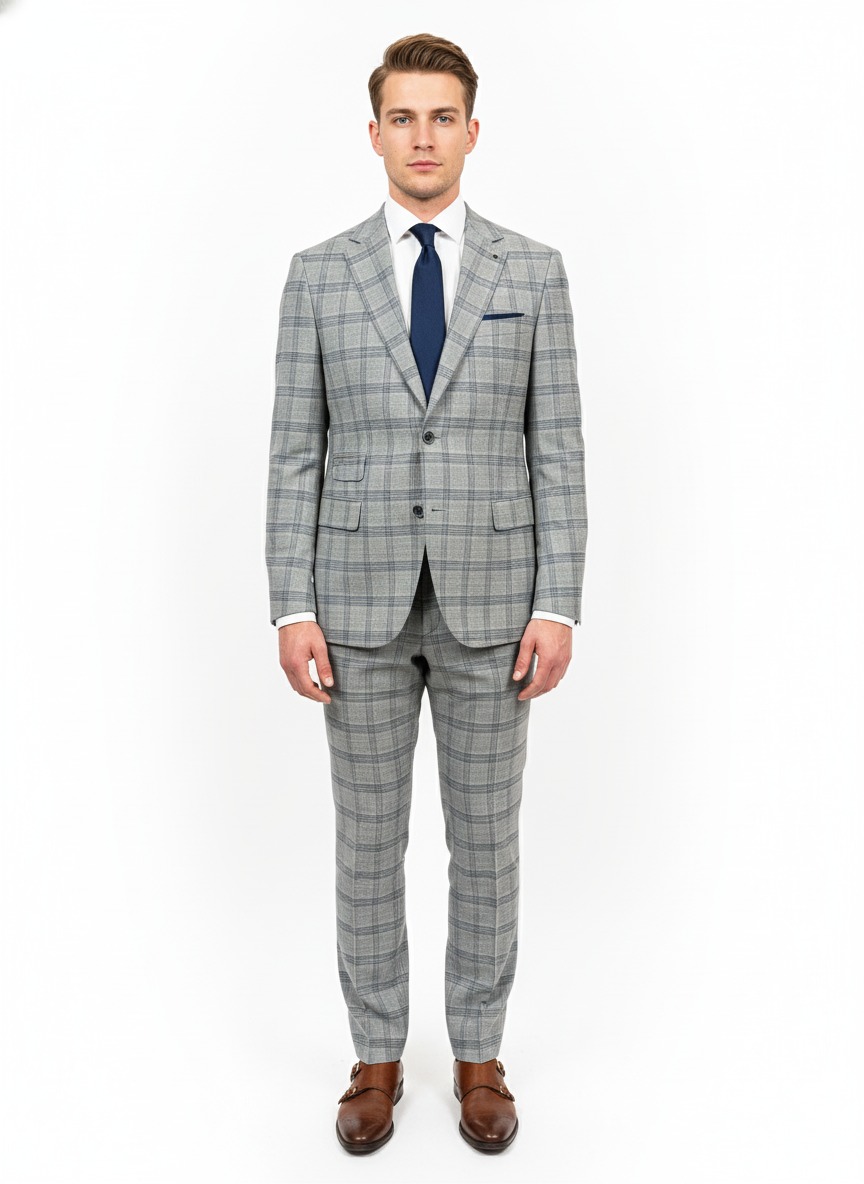 Light Grey Italian Cut Slim Fit Suit