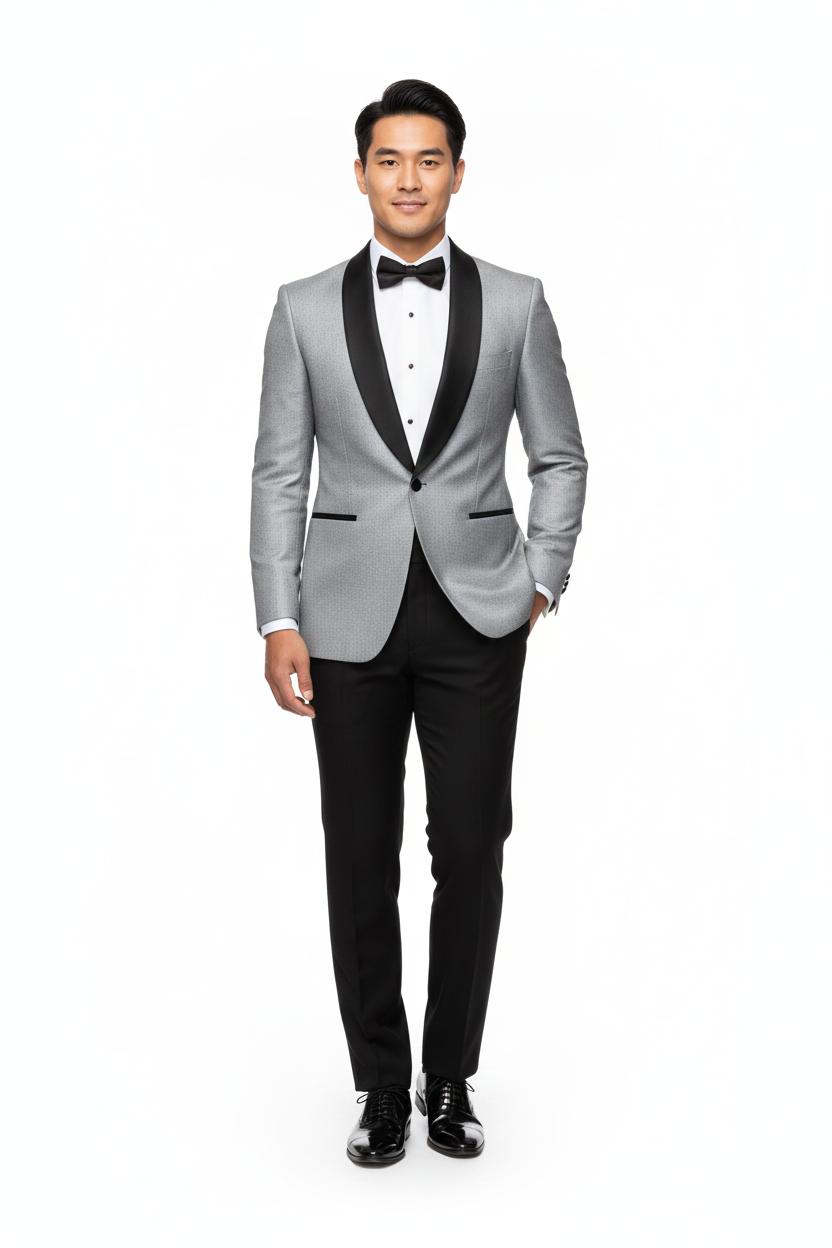 Silver Slim Fit Italian Cut Tuxedo  