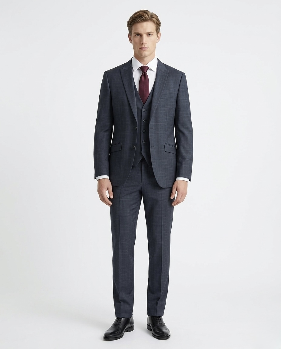  600-33 Grey Plaid Suit