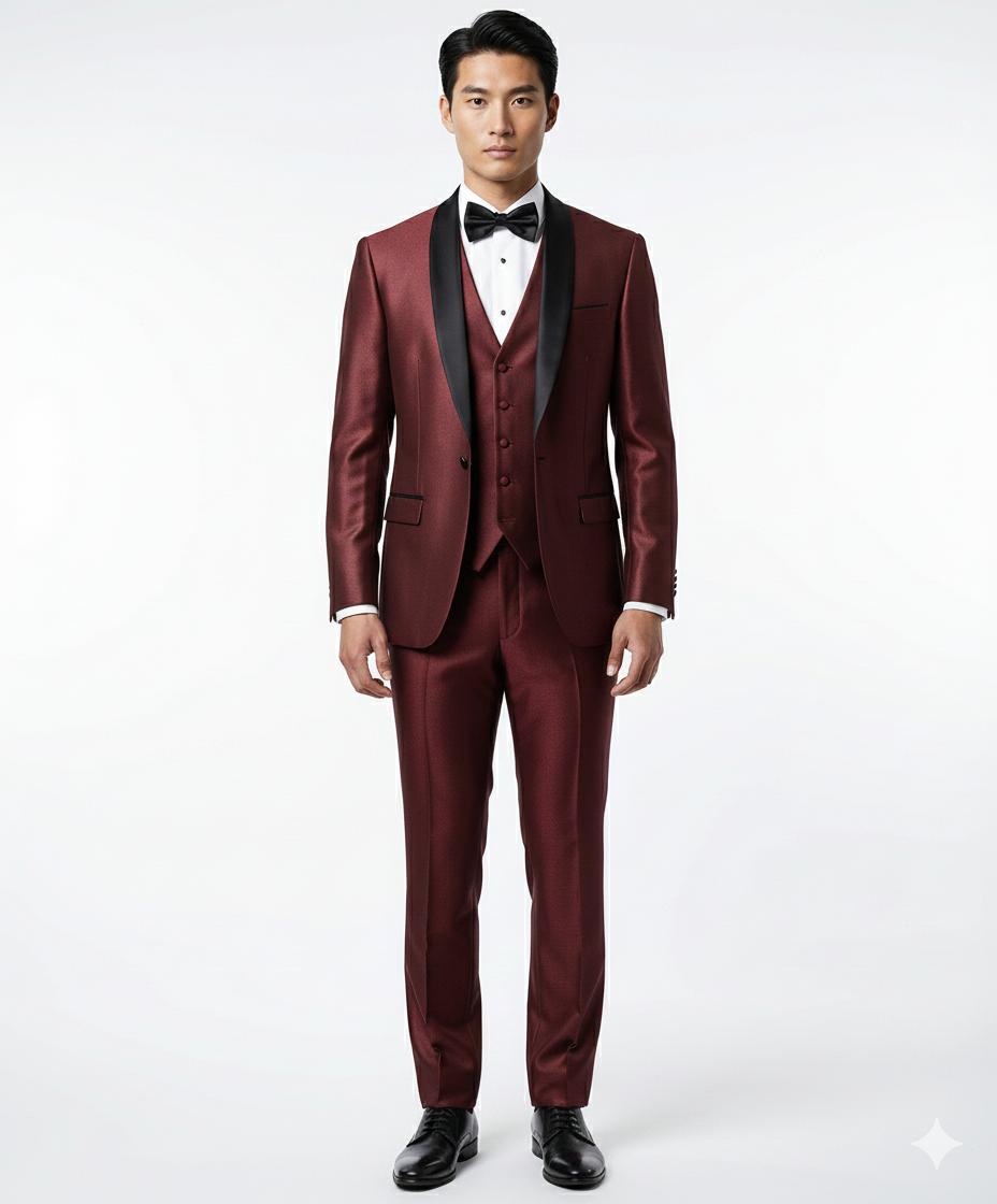 burgundy Slim Fit Italian Cut Tuxedo 