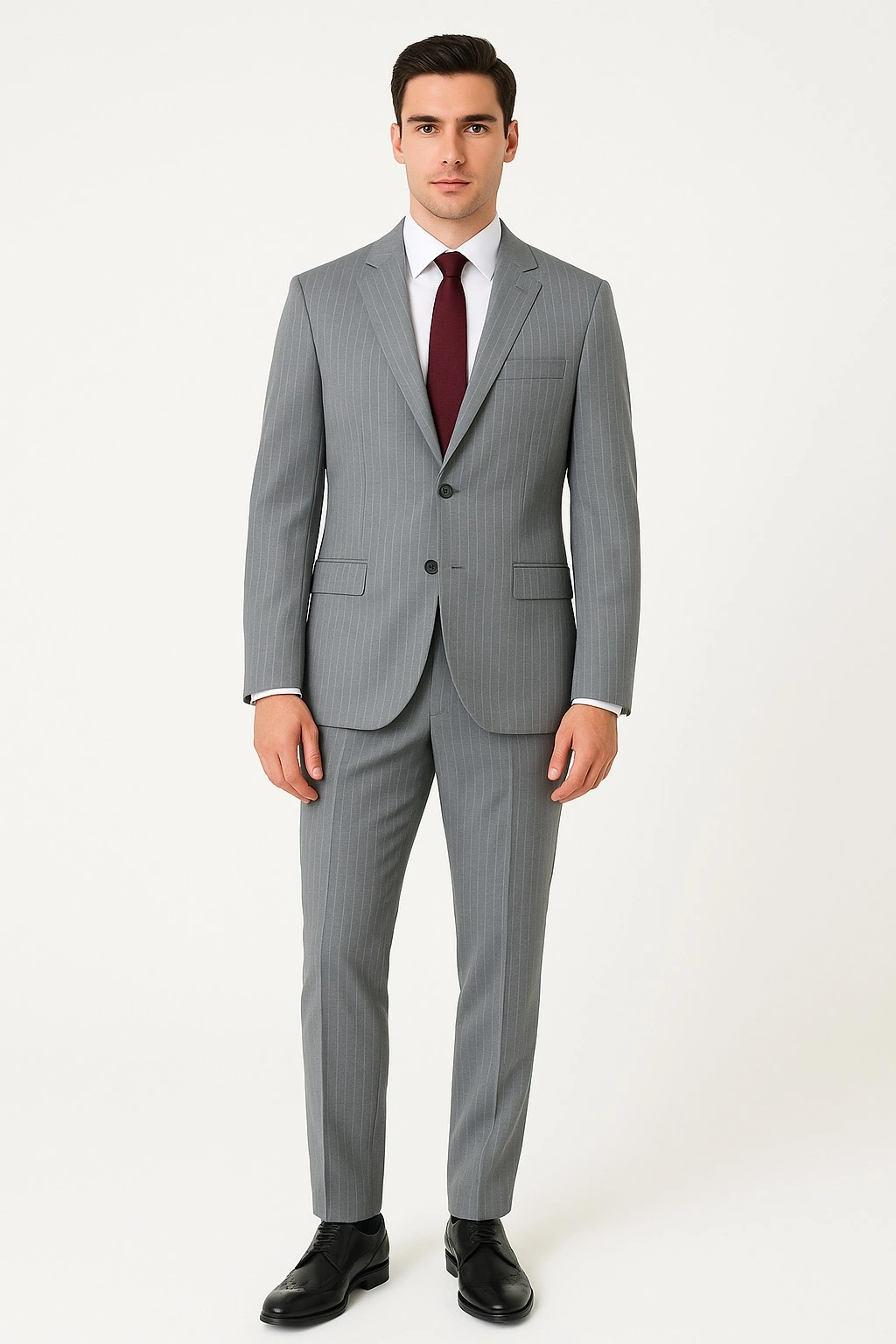 Italian Cut Slim Fit Suit Notch Label Luxury Wool