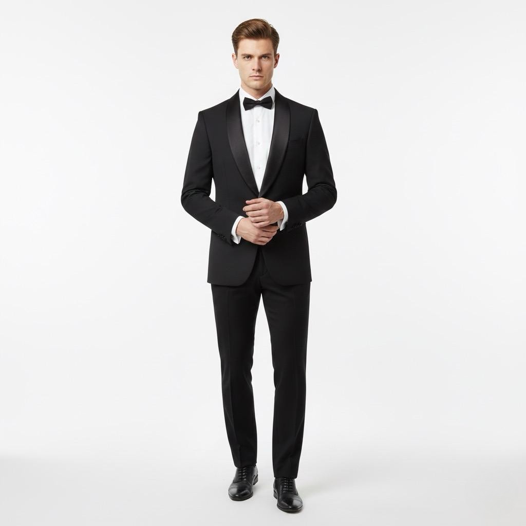 100-01 Black Satin Tux 
