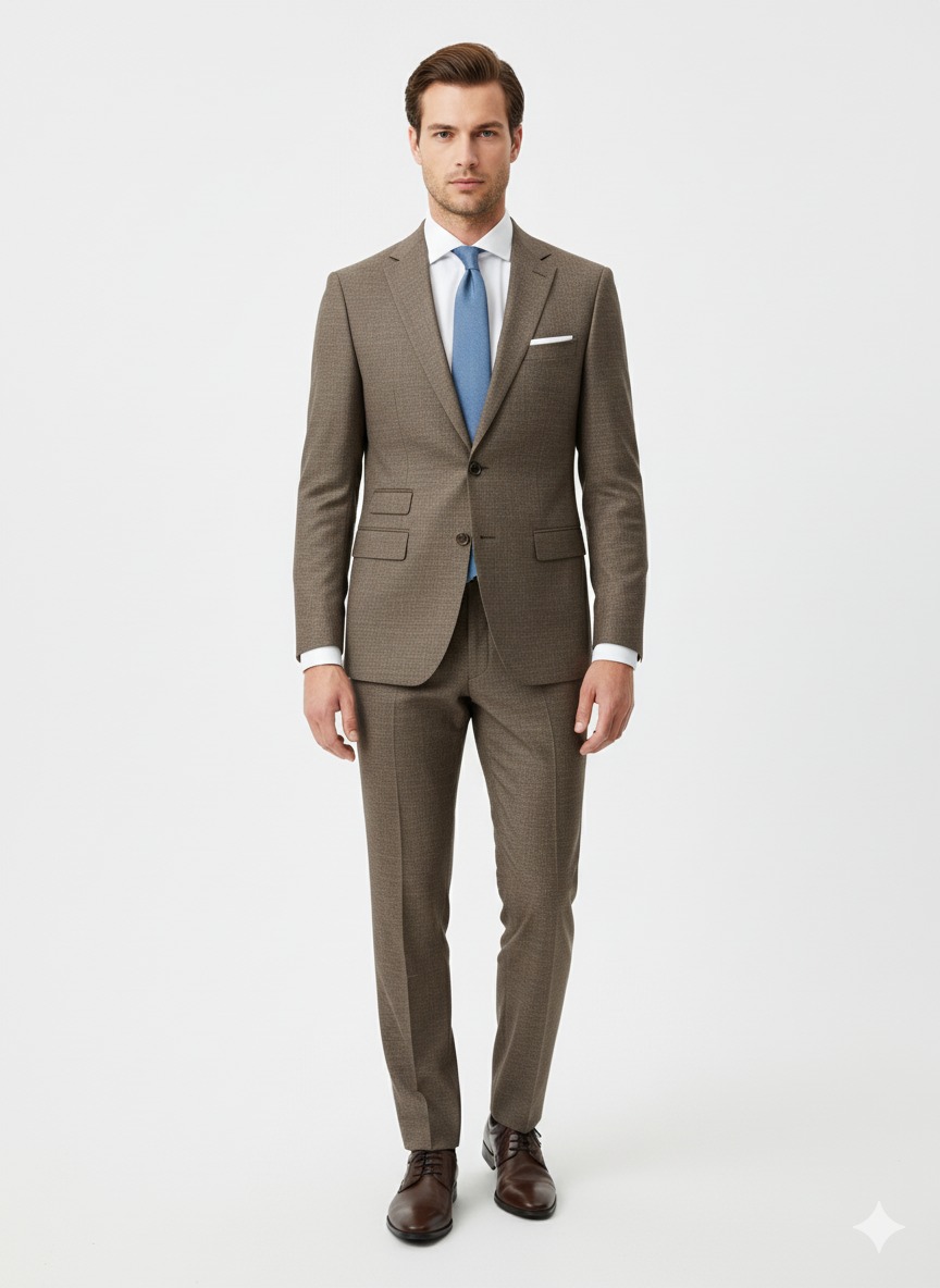  Italian Cut Slim Fit Suit Notch Label