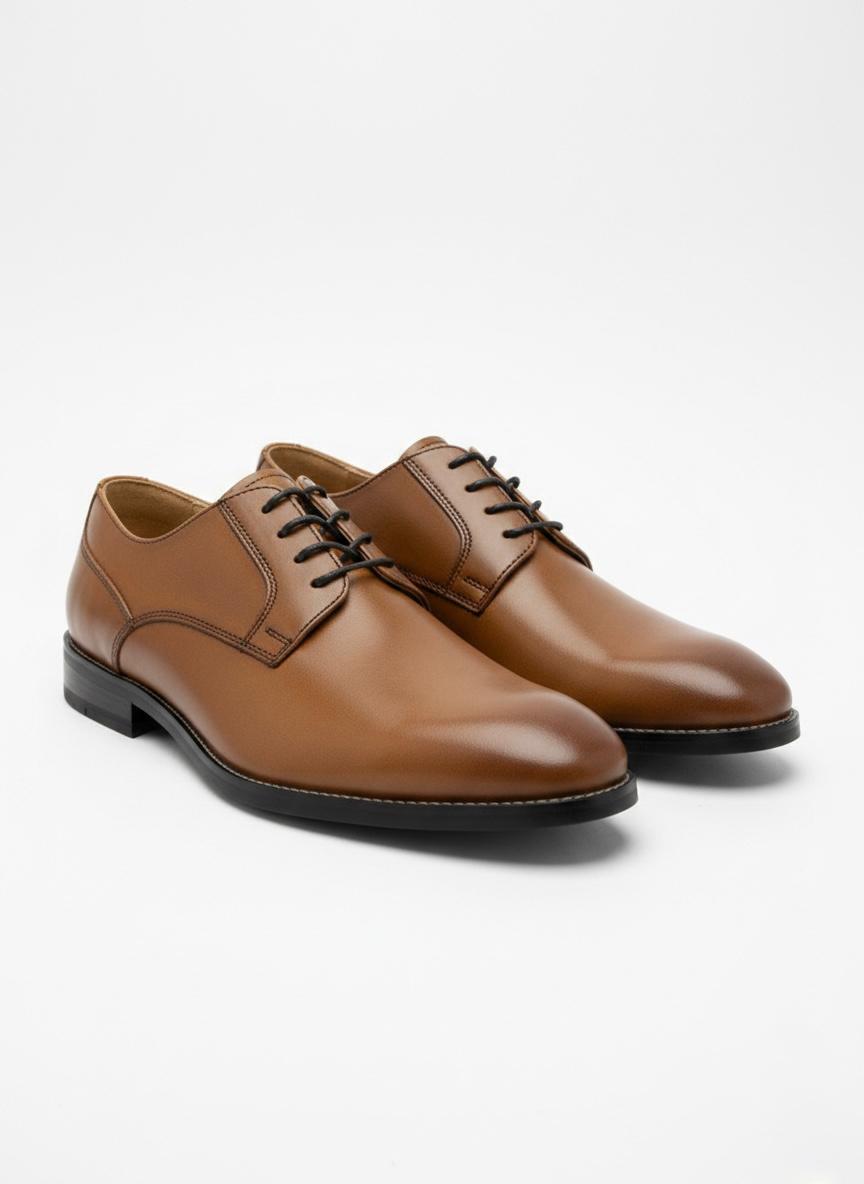 cognac derby shoes